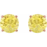 14K Rose Gold 7 mm Lab-Grown Yellow Sapphire Earrings