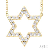 1/4 Ctw Star of David Round Cut Diamond Fashion Pendant With Chain in 14K Yellow Gold
