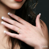 1/4 Ctw Marquise and Round Cut Diamond Chevron Ring in 14K Yellow Gold