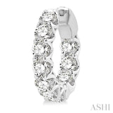 5 Ctw Inside-Out Embellished Round Cut Diamond Hoop Earrings in 14K White Gold
