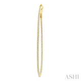 1 Ctw Inside & Outside Round Cut Diamond Hoop Earrings in 14K Yellow Gold