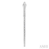 1/2 Ctw Inside & Outside Round Cut Diamond Hoop Earrings in 14K White Gold