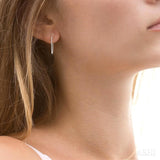 1/2 Ctw Inside & Outside Round Cut Diamond Hoop Earrings in 14K White Gold