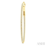 1/2 Ctw Inside & Outside Round Cut Diamond Hoop Earrings in 14K Yellow Gold