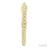 1/6 Ctw Inside & Outside Round Cut Diamond Hoop Earrings in 14K Yellow Gold
