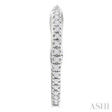 1/6 Ctw Inside & Outside Round Cut Diamond Hoop Earrings in 10K White Gold