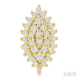 1/5 Ctw Petite Marquise Shape Round Cut Diamond Cluster Fashion Stud Earrings in 10K Yellow Gold