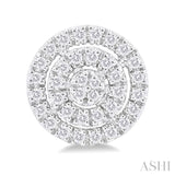 1/5 Ctw Double Halo Round Shape Petite Round Cut Diamond Fashion Stud Earrings in 10K White Gold