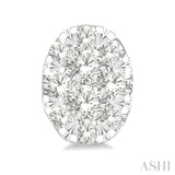 1/6 Ctw Lovebright Petite Oval Shape Round Cut Diamond Fashion Stud Earrings in 10K Yellow and White Gold