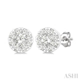 1/6 Ctw Lovebright Petite Round Shape Round Cut Diamond Fashion Stud Earrings in 10K Yellow and White Gold