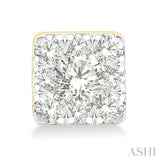 1/6 Ctw Lovebright Petite Square Shape Round Cut Diamond Fashion Stud Earrings in 10K Yellow Gold