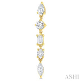 1 Ctw Mixed Diamond Cut Fashion Earrings in 14K Yellow Gold