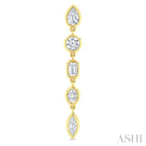 1 Ctw Bezel Set Mixed Diamond Cut Fashion Earrings in 14K Yellow Gold