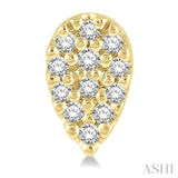 1/10 Ctw Pear Shape Round Cut Diamond Petite Earrings in 10K Yellow Gold