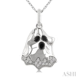 1/20 Ctw Petite Ghost Single Cut Diamond Pendant With Chain in 10K White Gold