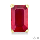 5X3 MM Octagon Shape Ruby Precious Stud Earrings in 14K Yellow Gold