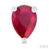 5X3 MM Pear Shape Ruby Precious Stud Earrings in 14K White Gold