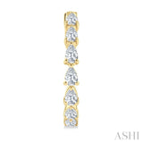 1 1/2 Ctw North-South Pear Shape Diamond Fashion Hoop Earring in 14K Yellow Gold