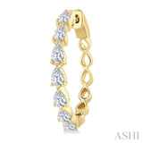 1 1/2 Ctw North-South Pear Shape Diamond Fashion Hoop Earrings in 14K Yellow Gold