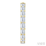 1 7/8 Ctw North-South Emerald Cut Diamond Fashion Hoop Earrings in 14K Yellow Gold