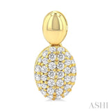 1/3 Ctw Oval Shape Mount Pave Set Round Cut Diamond Fashion Earrings in 10K Yellow Gold