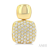 1/3 Ctw Cushion Shape Mount Pave Set Round Cut Diamond Fashion Earrings in 10K Yellow Gold