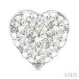 1/6 Ctw Lovebright Petite Heart Shape Round Cut Diamond Fashion Stud Earrings in 10K Yellow and White Gold